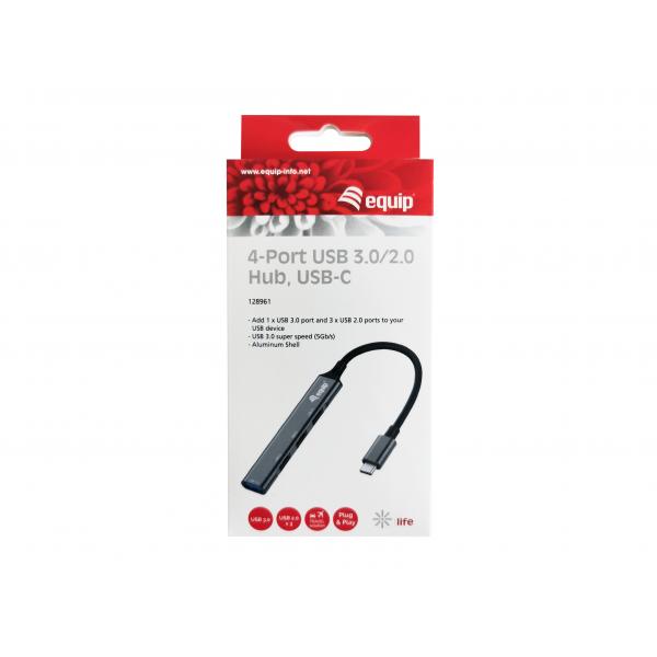 EQUIP 128961 - HUB USB-C 3-PT USB-A 2.0 + 1-PT USB-A 3.2