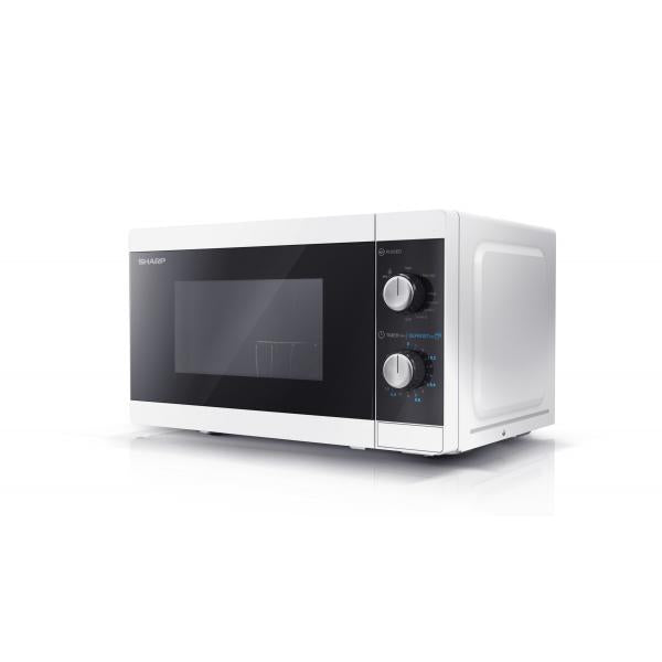 SHARP YC-MG01E-W - FORNO A MICROONDE 20L - 800W - CONTROLLO ANALOGICO - GRILL - 5 LIVELLI DI POTENZA - BIANCO