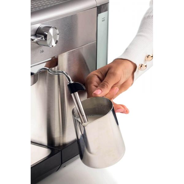 ARIETE METAL CON MANOMETRO (1381/10) - MACCHINA PER CAFFE'' ESPRESSO - POLVERE E CIALDE - 1 O 2 TAZZE - CAPPUCCINATORE - PRESSIONE 15 BAR - 1300W