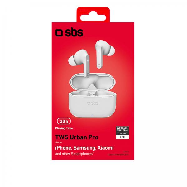 SBS Urban Pro Auricolare True Wireless Stereo (TWS) In-ear Musica e Chiamate Bluetooth Bianco - (SBS Urban Pro Auricolare True Wireless Stereo (TWS) In-ear Musica e Chiamate Bluetooth Bianco)