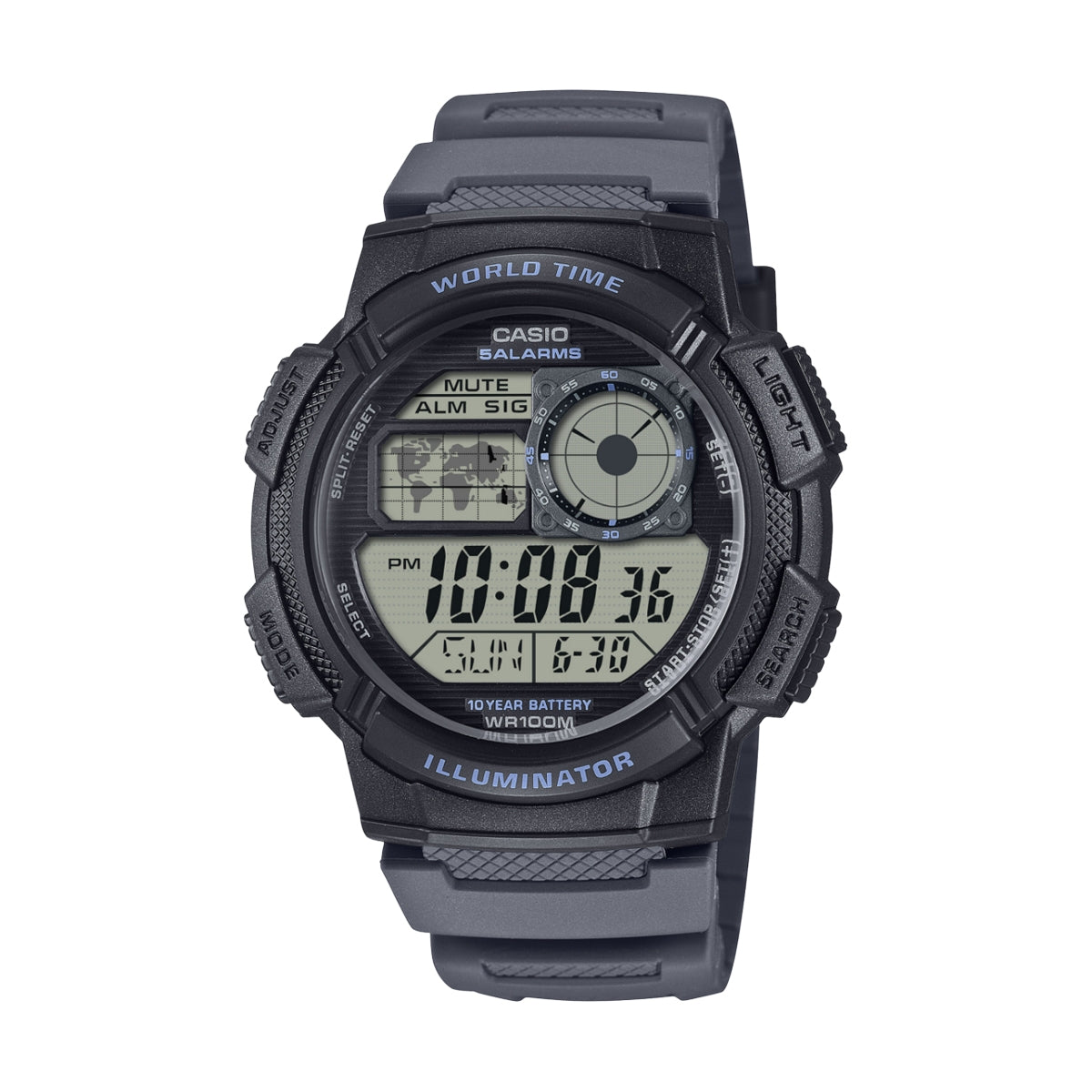 CASIO SPORT Mod. DIVER - WORLD TIME ILLUMINATOR 5 ALARMS, 10 YEARS BATTERY