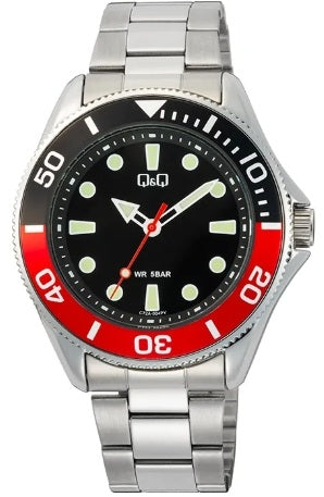 Q&Q Mod. GENT DIVER BLACK & RED