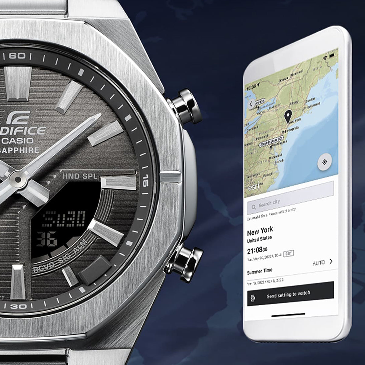 CASIO EDIFICE Mod. COMBI SLIM DESIGN Bluetooth - GREY