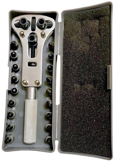 Chiave economica a 3 morsi per orologi (6 set punte incl.) / waterproof watches economic key (6 clamps sets incl.)