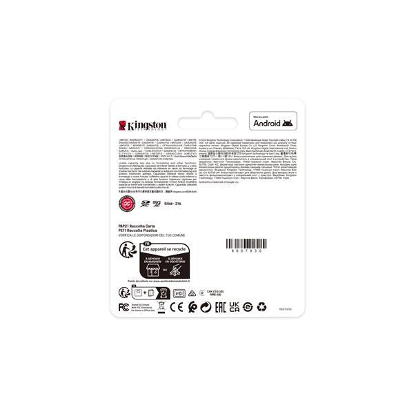 KT 64GB mSDXC Canvas Select+ Adp