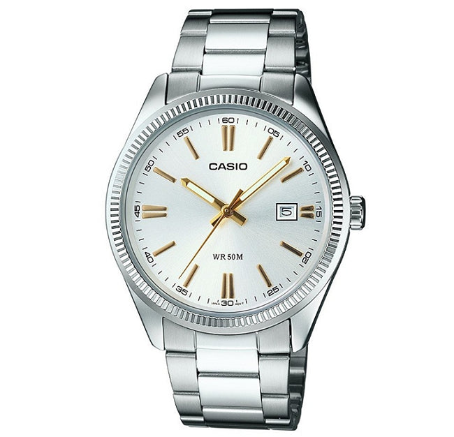 CASIO COLLECTION Mod. LADY DATE - ARGENTEE. GOLD INDEXES