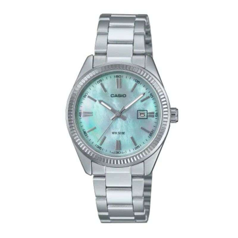 CASIO COLLECTION Mod. LADY DATE MOTHER OF PEAR DIAL SERIE - AQUA GREEN