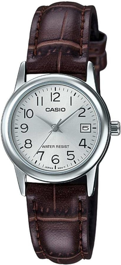 CASIO COLLECTION Mod. LADY DATE SILVER, LEATHER - ARGENTEE