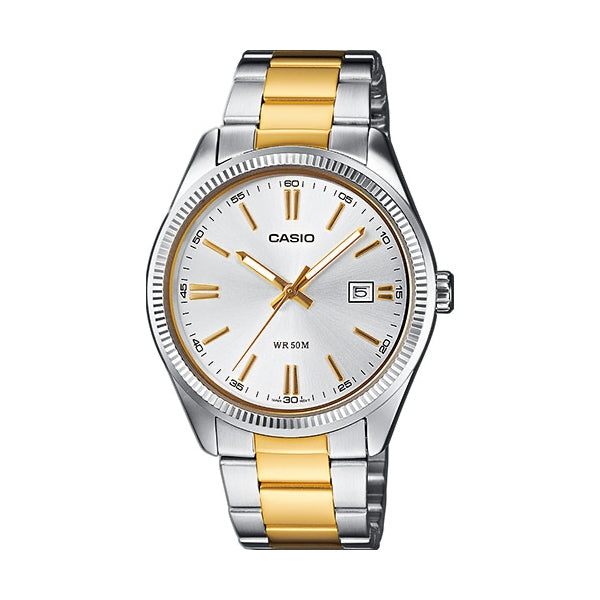 CASIO COLLECTION Mod. DATE, STEEL&GOLD - CHAMPAGNE