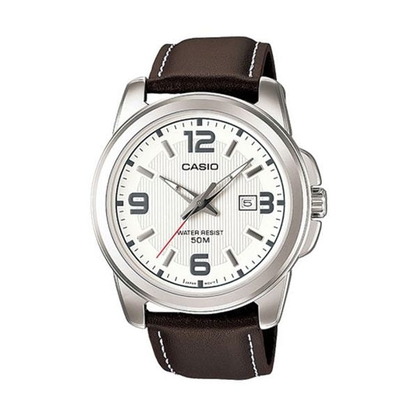 CASIO COLLECTION Mod. BOLD DATE - LEATHER. WHITE