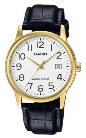 CASIO COLLECTION Mod. DATE GOLD, LEATHER - WHITE