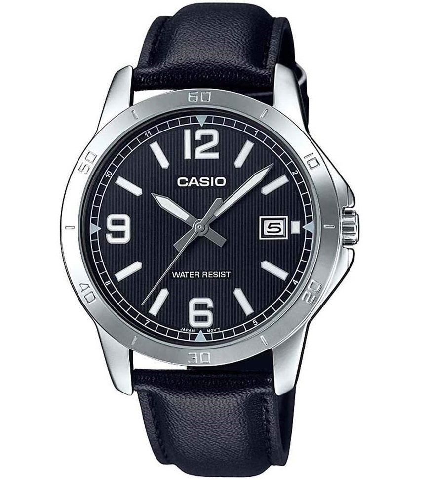 CASIO COLLECTION Mod. CASUAL DATE. LEATHER - BLACK