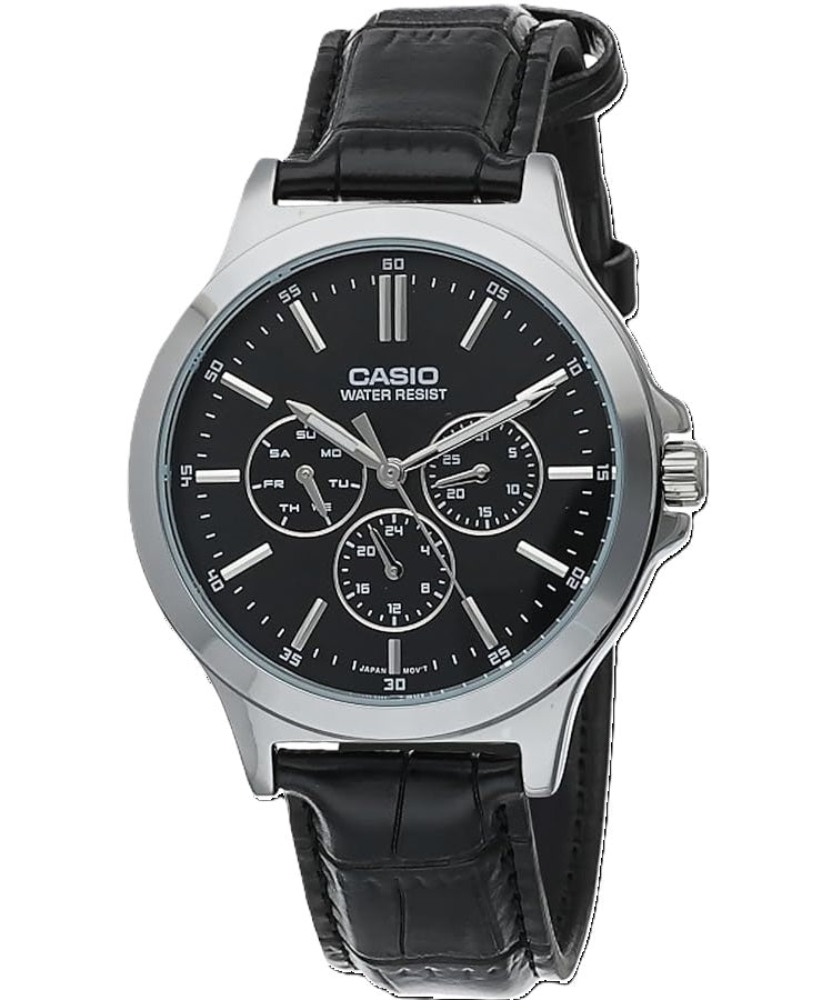 CASIO COLLECTION Mod. MULTIFUNCTION. LEATHER - BLACK