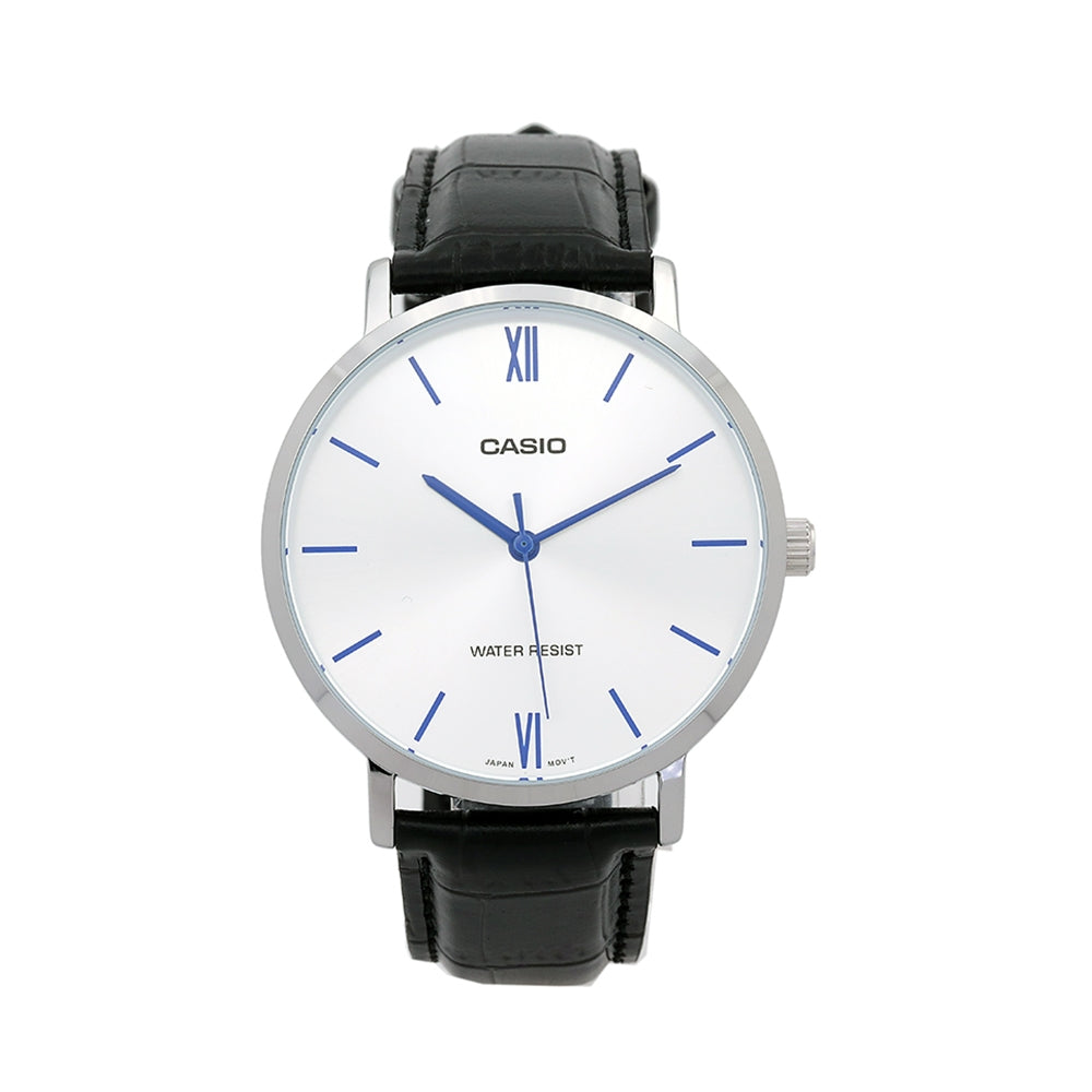 CASIO COLLECTION Mod. MINIMAL, LEATHER - BLACK