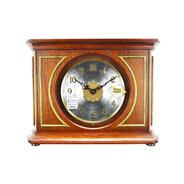 SEIKO CLOCKS Mod. VINTAGE WOOD TABLE CLOCK - 6 HI-Fi Melody (25,4x35,6x22,2 cm)