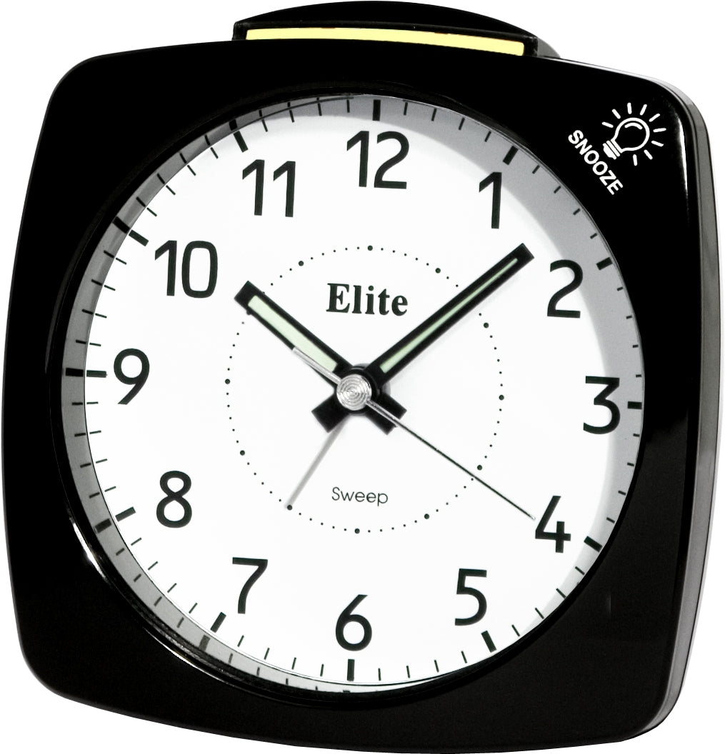 ELITE Sveglia silent con luce e snooze - NERO - Silent alarm clock with light and snooze - BLACK