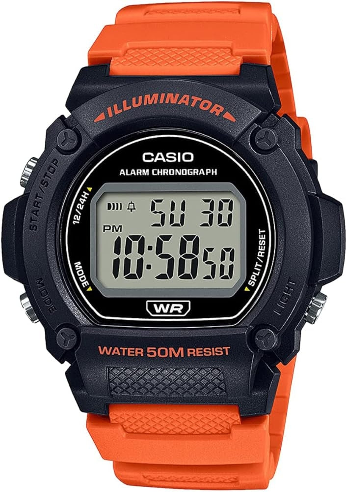 CASIO TIMELESS COLLECTION Mod. SPORT- ILLUMINATOR, WR 50M, ALARM, CHRONOGRAPH - BLACK (Brilliant color strap)
