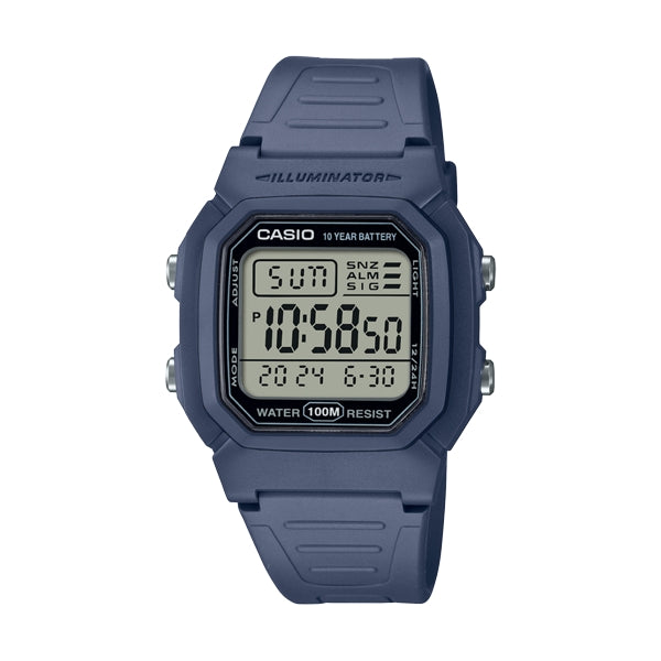 CASIO TIMELESS COLLECTION Mod. DIGITAL - DOUBLE TIME, ALARM, CHRONOGRAPH - 10 Year Battery - 10 Year Battery - BLUE AVIO