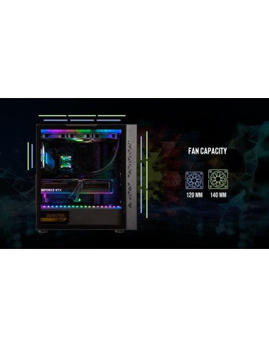 BITFENIX CASE MID.T TRACERY WHITE 3x140mm FFAN, 1x120mm TRACERY WHITE