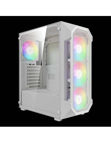 GAMDIAS CASE MID TOWER AURA GC1 ELITE WHITE 4*120mm ARGB FAN TG MESH