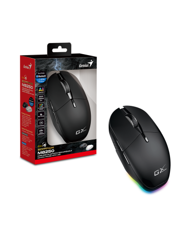 GENIUS MOUSE GAMING USB SCORPION M8250 BLK BT & 2.4GHz 8*RGB 800-3200DPI AI