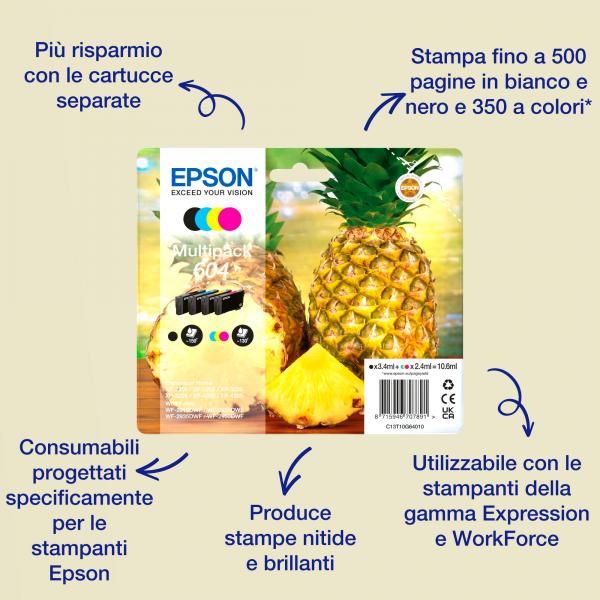EPSON 604 MAGENTA (C13T10G34010) - CARTUCCIA ORIGINALE