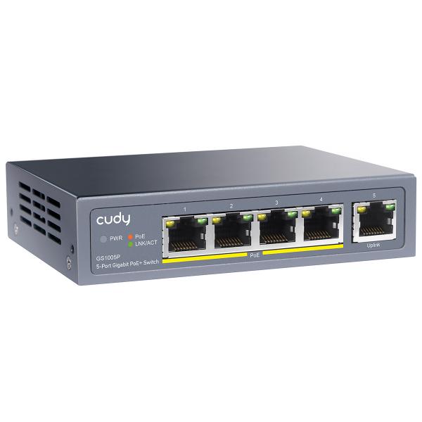 CUDY GS1005P - 5-PORT GIGABIT POE+ SWITCH 60W