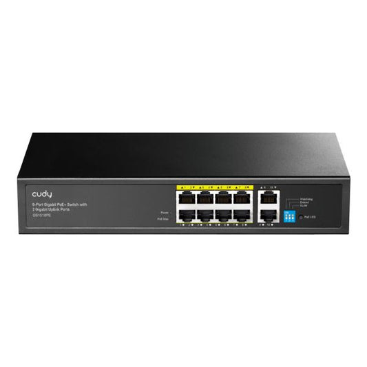CUDY GS1010PE - UNMANAGED SWITCH 10 PT POE+ 120W