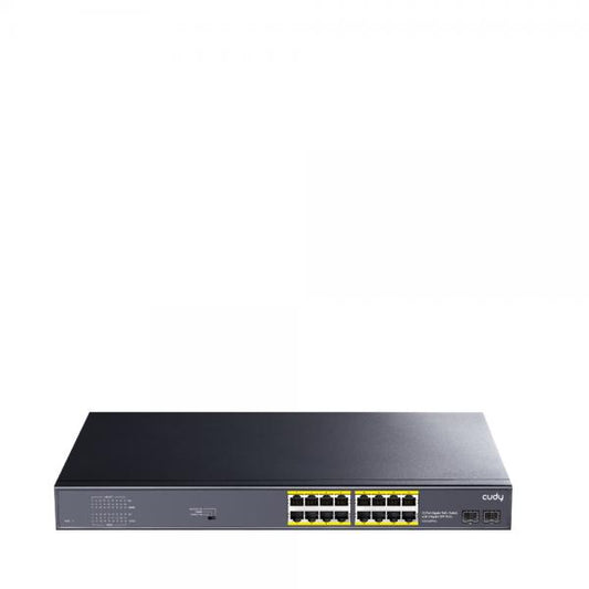 CUDY GS1020PS2 - 16-PORT GIGABIT POE+ SWITCH WITH 2 GIGABIT SFP PORTS 200W