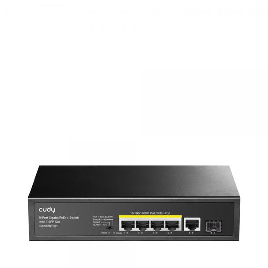 CUDY GS1005PTS1 - 5-PORT GIGABIT POE+ SWITCH WITH 1 SFP PORT 120W
