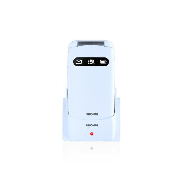 BRONDI AMICO FAVOLOSO (BIANCO METAL) - TELEFONO CELLULARE PER ANZIANI - TASTO SOS - TORCIA - CONTROLLO REMOTO - ANNUNCIO VOCALE