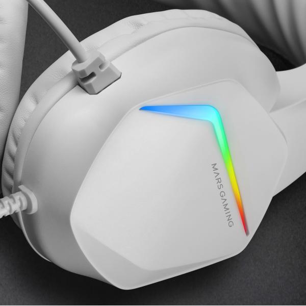 MARSGAMING GAMING CUFFIA+MIC MH122W BIANCA RGB PC MAC CONSOLES SAMRTHPONE T
