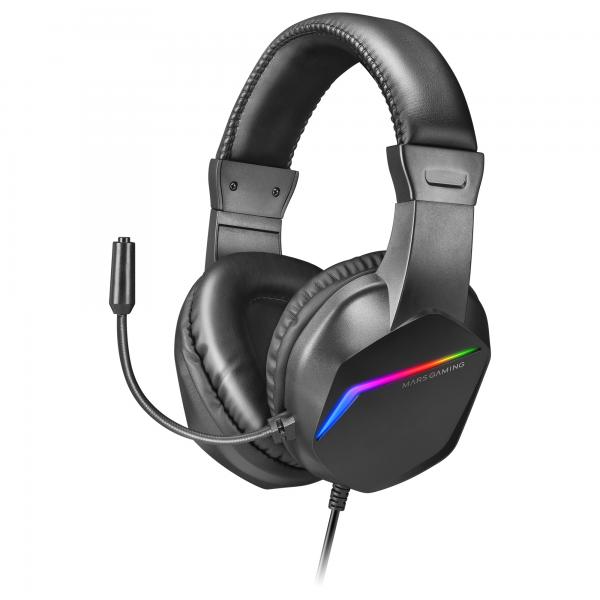 MARSGAMING GAMING CUFFIA+MIC MH122 BLACK RGB PC MAC CONSOLES SAMRTHPONE TAB