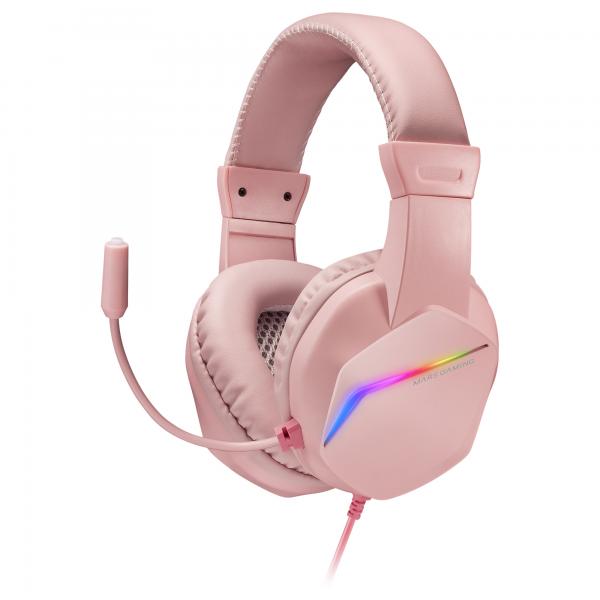 MARSGAMING GAMING CUFFIA+MIC MH122P ROSA RGB PC MAC CONSOLES SAMRTHPONE TAB