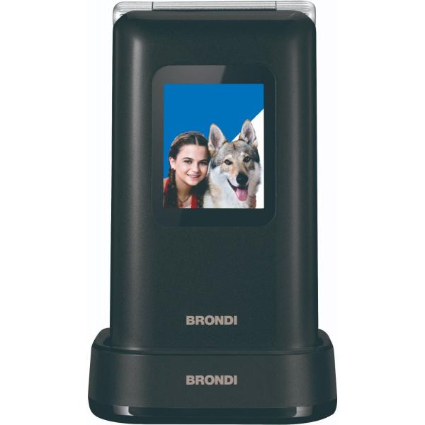 BRONDI AMICO PREZIOSO (NERO) - TELEFONO CELLULARE PER ANZIANI - TASTO SOS - CONTROLLO REMOTO - DOPPIO DISPLAY