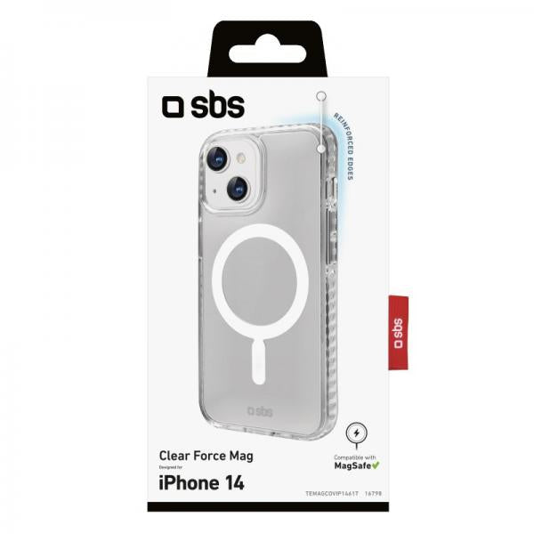 SBS Cover con aggancio magnetico compatibile con ricarica MagSafe per iPhone 14 - (SBS TEMAGCOVIP1461T custodia per cellulare 15,5 cm (6.1") Trasparente)