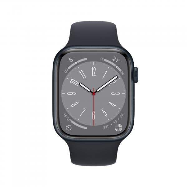 Apple Watch Series 8 GPS 41mm Cassa in Alluminio color Mezzanotte con Cinturino Sport Band Mezzanotte - Regular - (Apple Watch Series 8 OLED Digitale 352 x 430 Pixel Touch screen Nero Wi-Fi GPS (satellitare))
