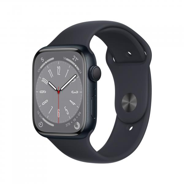 Apple Watch Series 8 GPS 41mm Cassa in Alluminio color Mezzanotte con Cinturino Sport Band Mezzanotte - Regular - (Apple Watch Series 8 OLED Digitale 352 x 430 Pixel Touch screen Nero Wi-Fi GPS (satellitare))