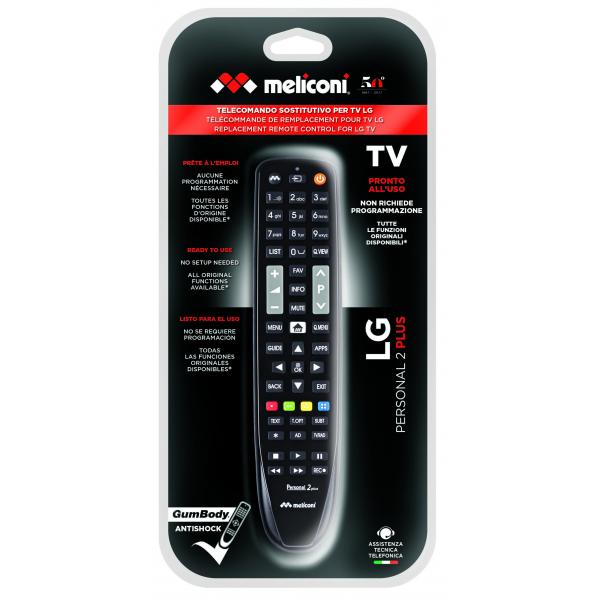 Meliconi Gumbody Personal 2 Plus telecomando IR Wireless TV Pulsanti