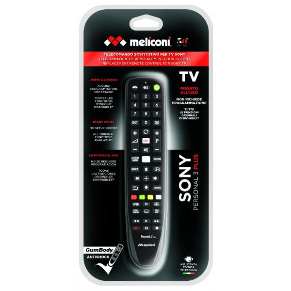 Meliconi Gumbody Personal 3 plus telecomando IR Wireless TV Pulsanti