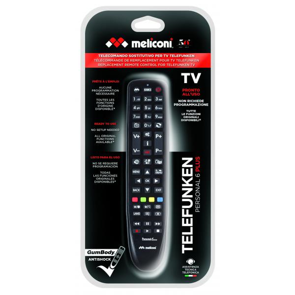 Meliconi Gumbody Personal 6 plus telecomando IR Wireless TV Pulsanti