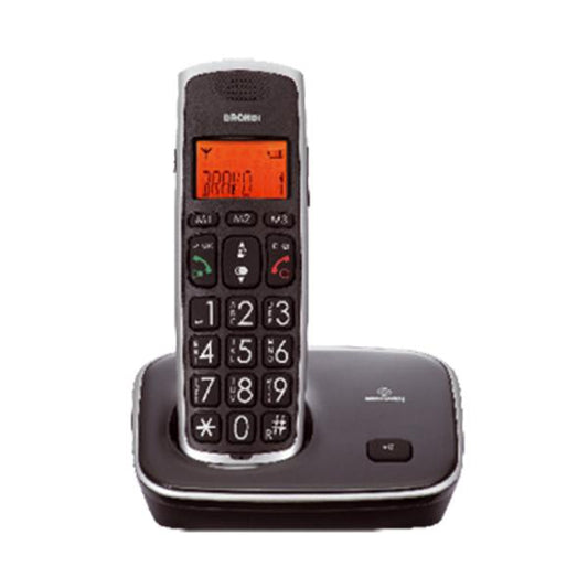 BRONDI BRAVO GOLD 2 (NERO) - TELEFONO CORDLESS SINGOLO - TASTI GRANDI - AUDIO AMPLIFICATO - VIVAVOCE