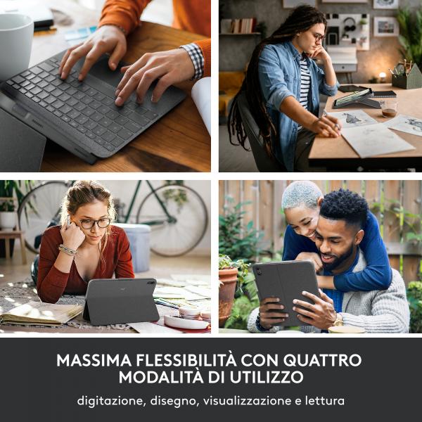 Logitech 920-011438 tastiera per dispositivo mobile QWERTY Italiano Smart Connector Grigio