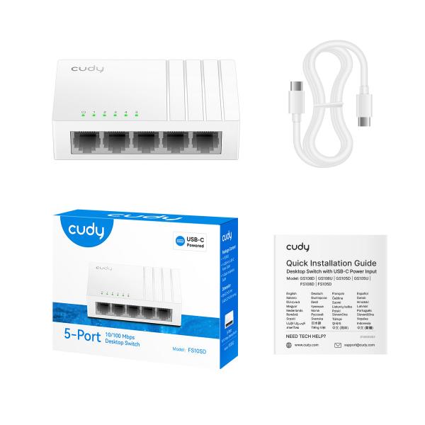 CUDY FS105D - SWITCH 5 PT 10/100 MBPS - DESKTOP SWITCH