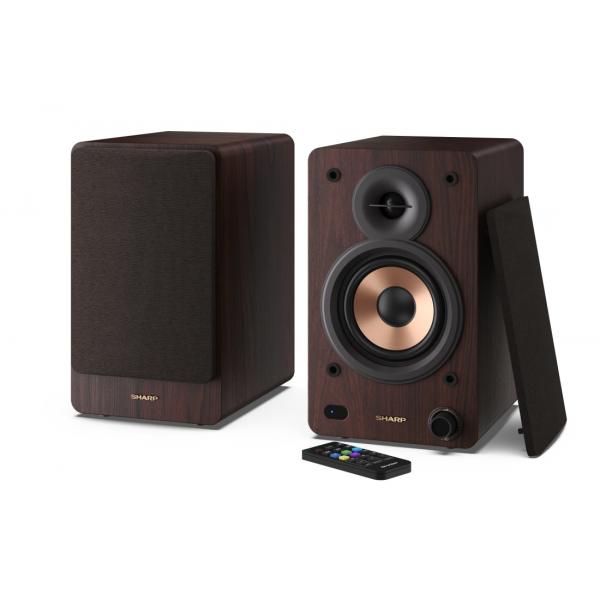 SHARP CP-SS30(BR) - ALTOPARLANTI ATTIVI DA DESKTOP - 60W RMS - CHASSIS LEGNO - BLUETOOTH 5.0 - USB - BROWN