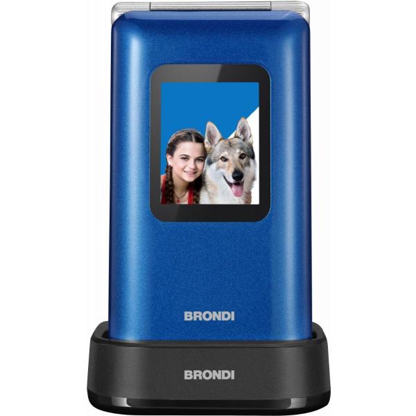 BRONDI AMICO PREZIOSO (BLU) - TELEFONO CELLULARE PER ANZIANI - TASTO SOS - CONTROLLO REMOTO - DOPPIO DISPLAY