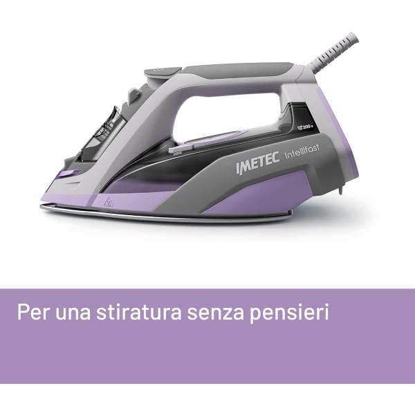 Imetec Intellifast Ferro da stiro a secco e a vapore Piastra in Ceramica Grigio, Viola