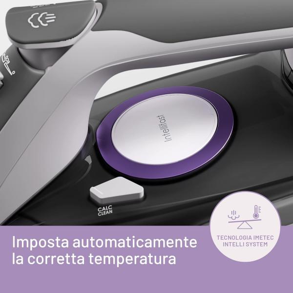 Imetec Intellifast Ferro da stiro a secco e a vapore Piastra in Ceramica Grigio, Viola