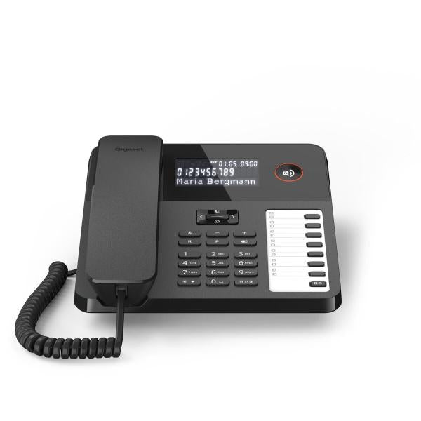 GIGASET DESK 600 (NERO) - TELEFONO CORDED - COMPATIBILE CENTRALINI TELEFONICI E APPARECCHI ACUSTICI