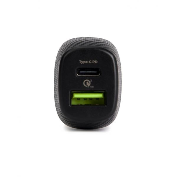 VULTECH CA-3QP - CARICATORE DA AUTO CON USB (18W) E TYPE C (27W) QUICKCHARGE 3.0 PD (MAX 45W)